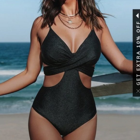 Cupshe Other - 4/$25 Mollie Crisscross Tie Back One Piece Swimsuit NWT